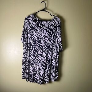 JM collection 3X woman Zebra Print Women's Top